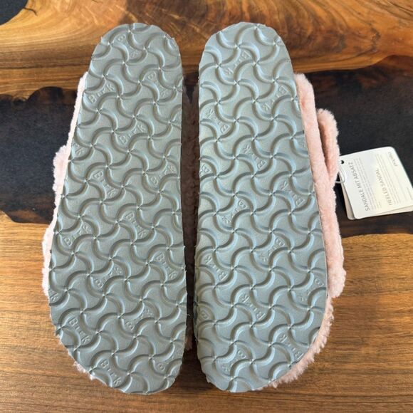 NWT Papillio Birkenstock Arizona Big Buckle Teddy Platform Crystal Rose Size 38 - Picture 6 of 10